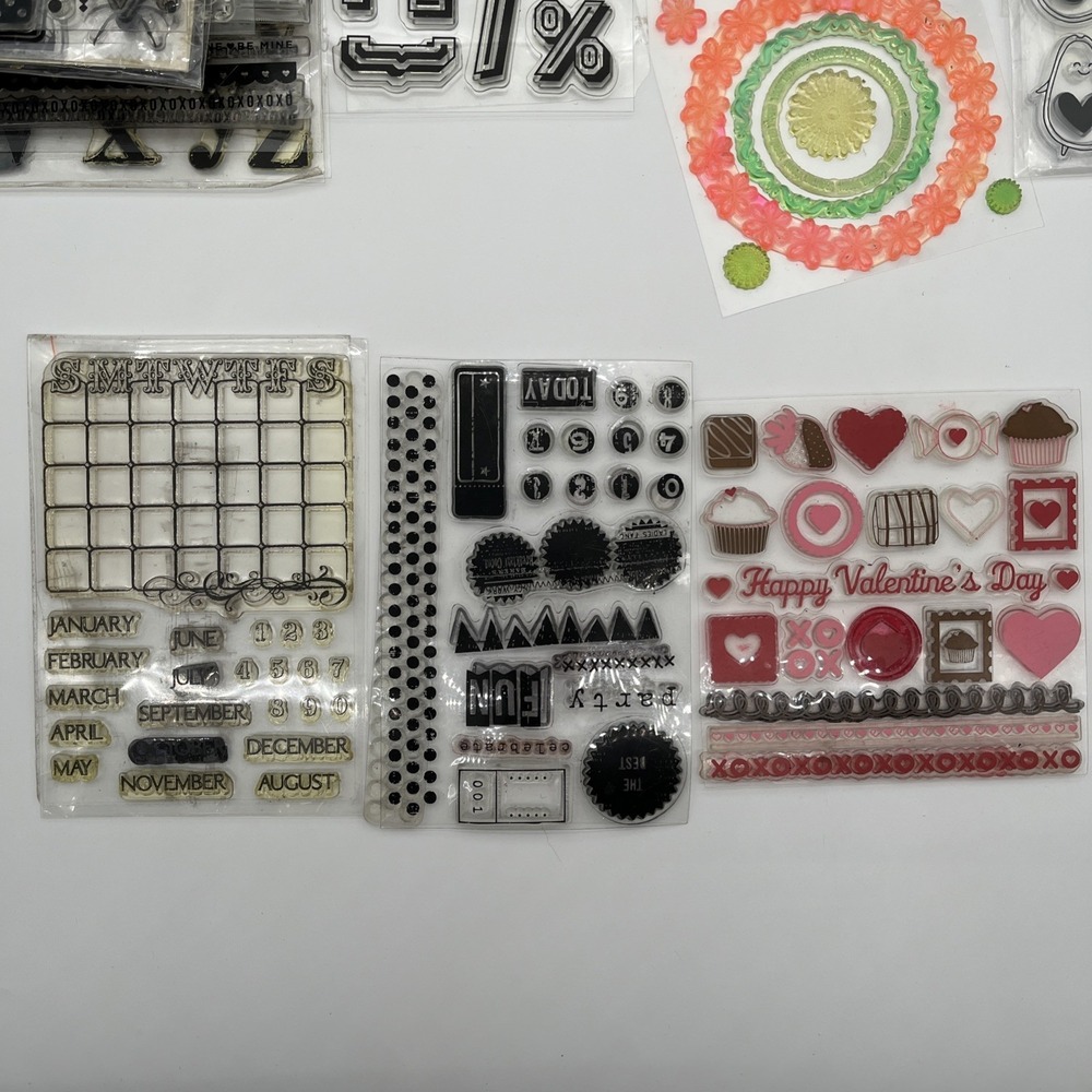 Clear Stamps Huge Mixed Lot Holiday Alphabet Numbers Scrapbooking Set - Picture 10 of 11